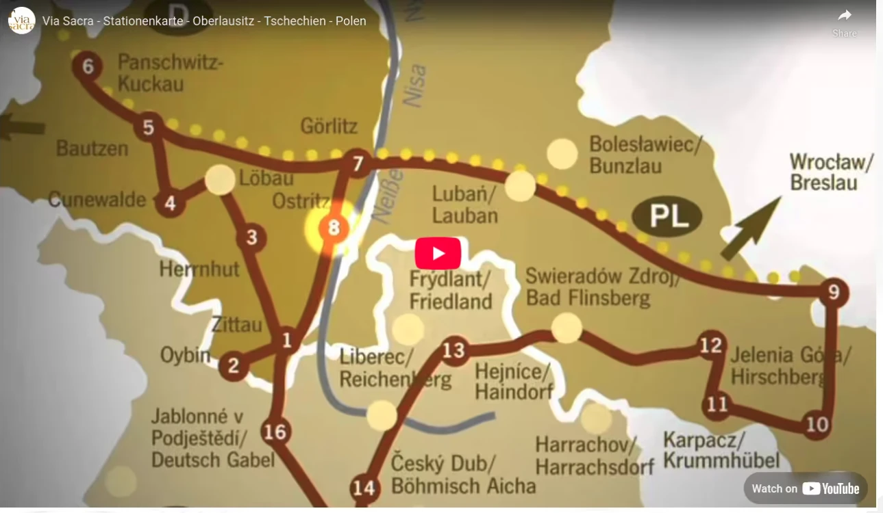 Via Sacra - Stationenkarte - Oberlausitz - Tschechien - Polen